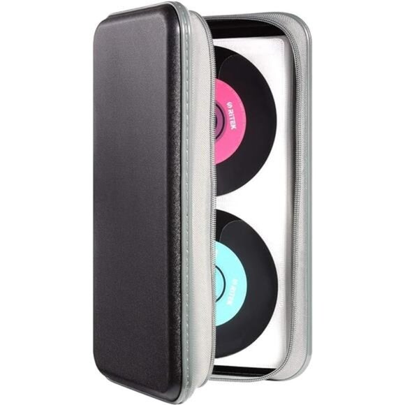 CD Case,96 Capacity CD Holder Hard Plastic CD Storage Wallet Protective - Picture 7 of 7